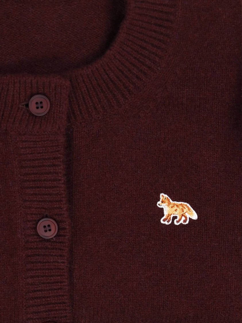 Maison Kitsuné Brown Baby Fox Wool Cardigan