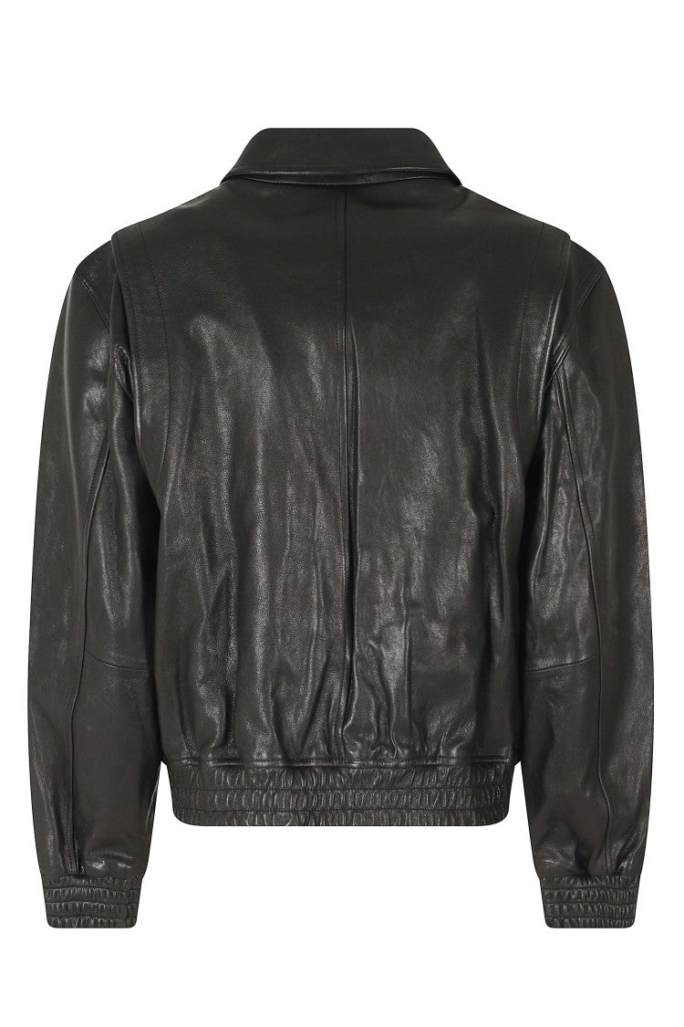 Dunst Black Leather Blouson Jacket