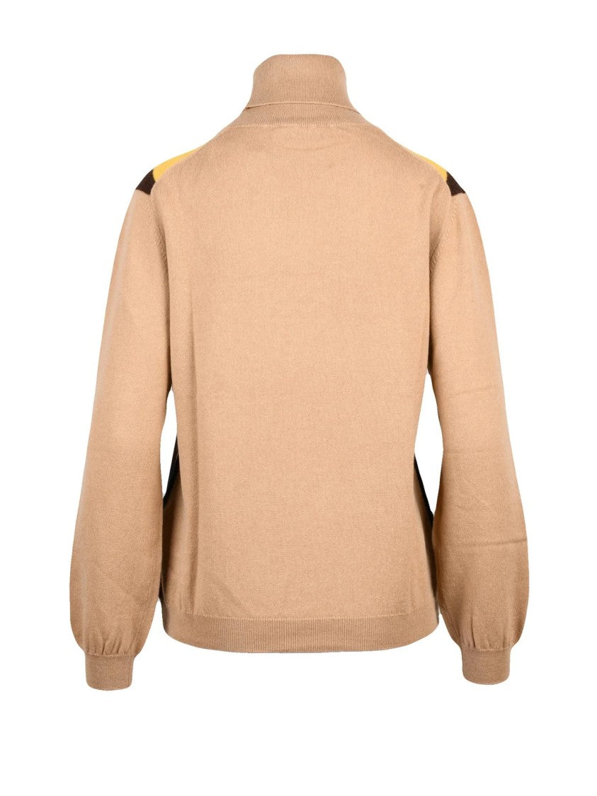 Ballantyne Argyle Pattern Cashmere Turtleneck Sweater
