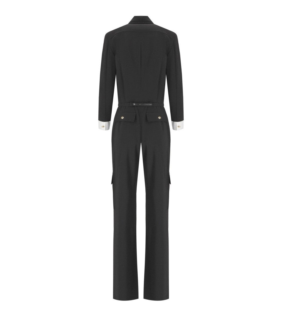 Elisabetta Franchi Black Cargo Jumpsuit