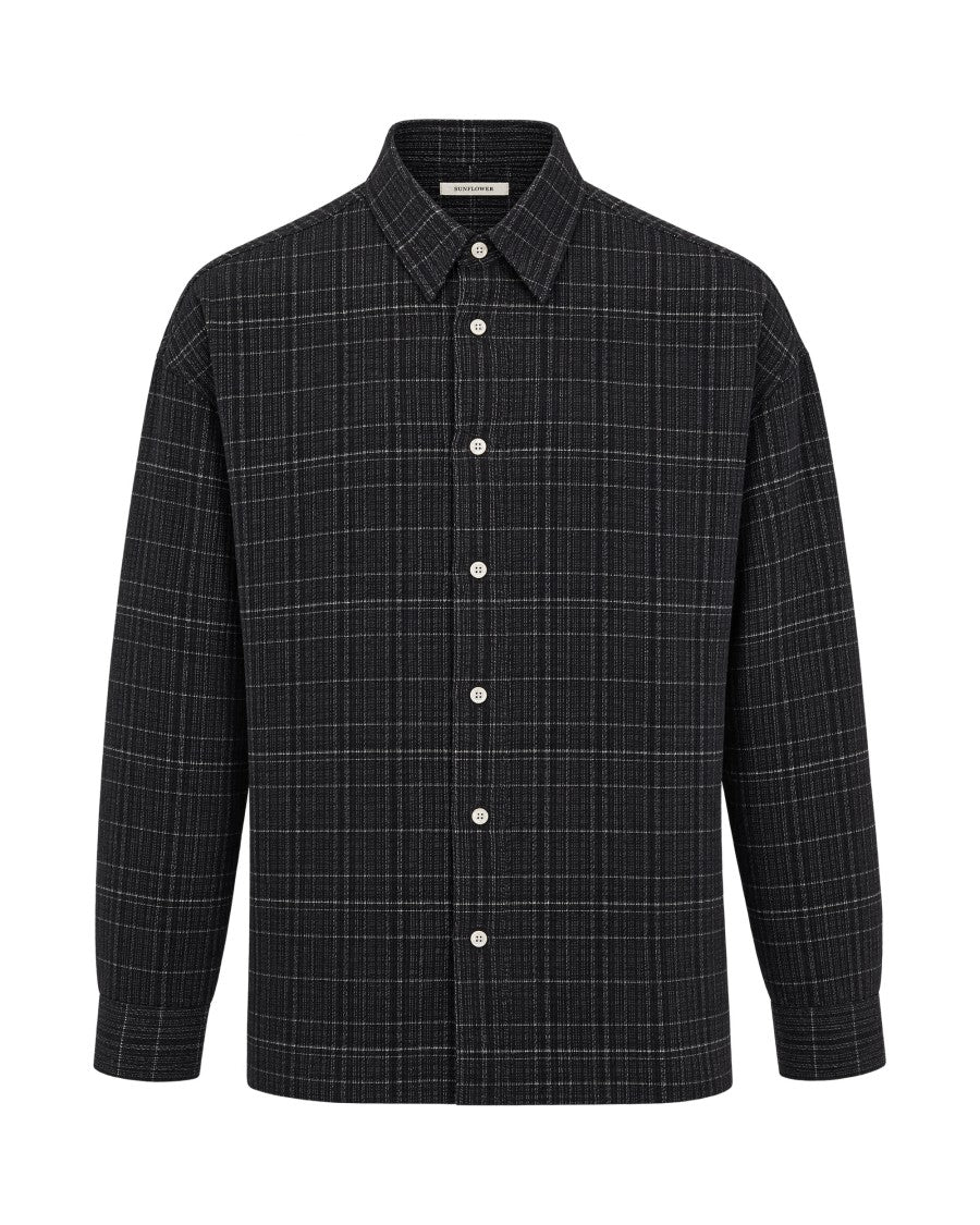 Sunflower Black Stable Checkered Textured Casual Shirt