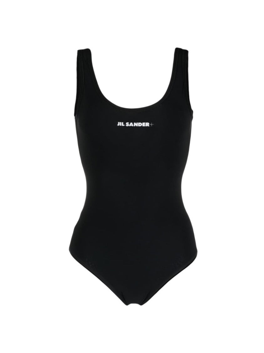 Jil Sander White Polyamide Scoop Neck Swimsuit