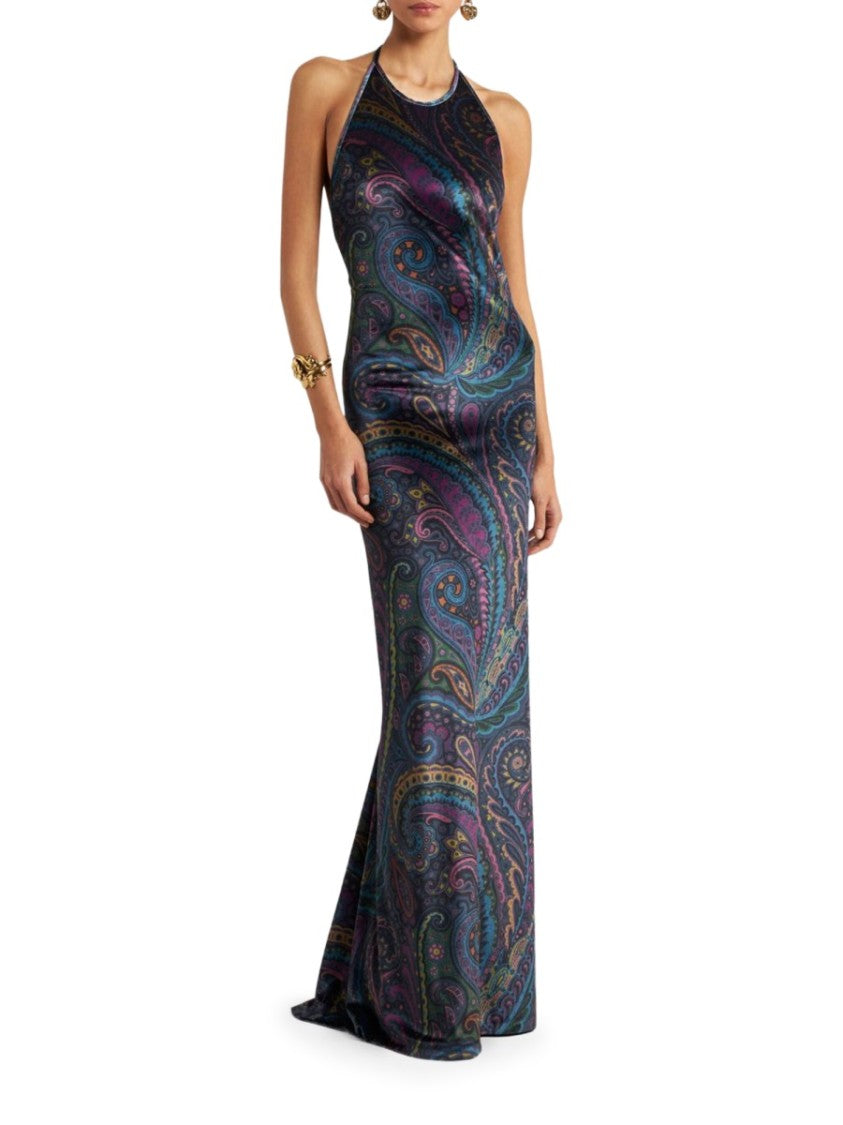 Etro Multicolor Paisley Polyester Maxi Dress