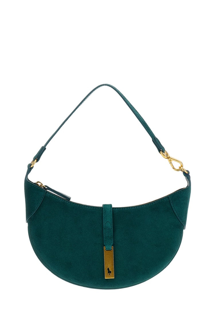 Polo Ralph Lauren Green Mini Polo Id Suede Shoulder Bag