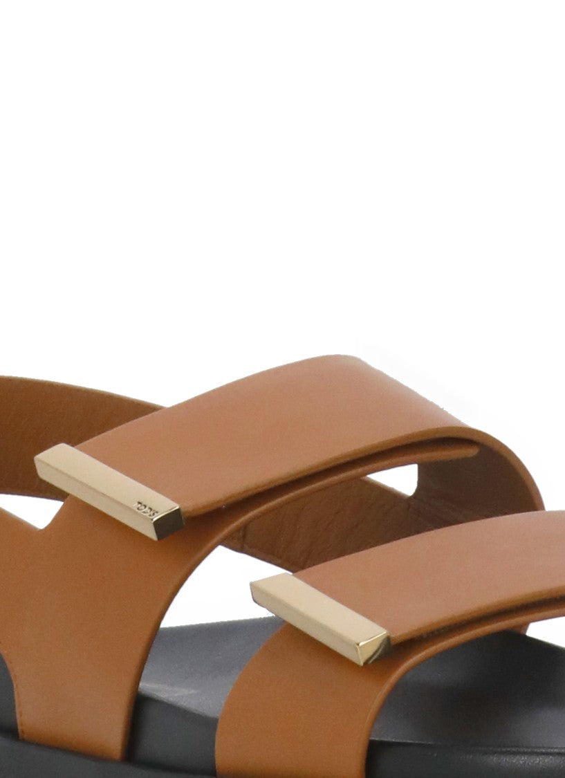 Tod's Brown Leather Sandals