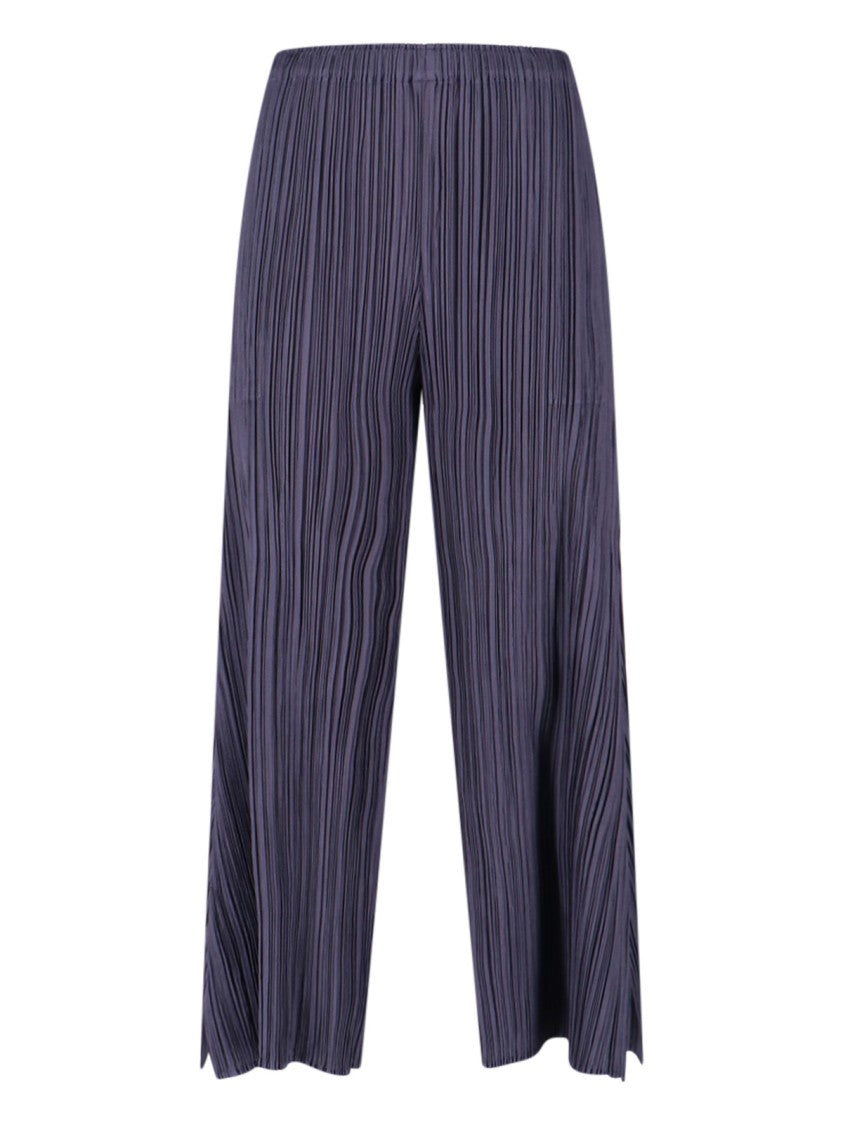 Pleats Please Pleated Wide-Leg Trousers With Cropped Silhouette
