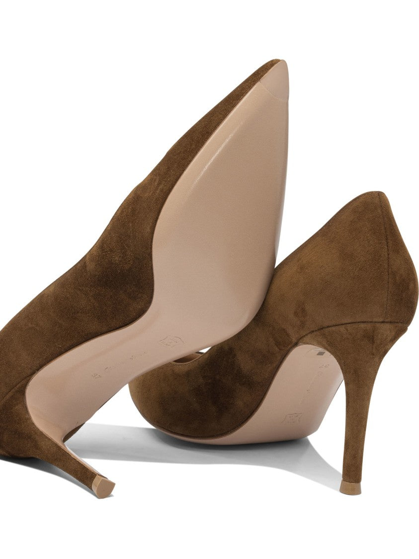 Gianvito Rossi Brown Suede Heeled Shoes