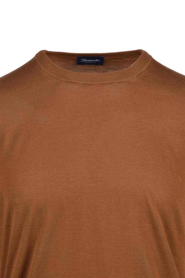 Drumohr Cotton Crewneck Sweater - Brown