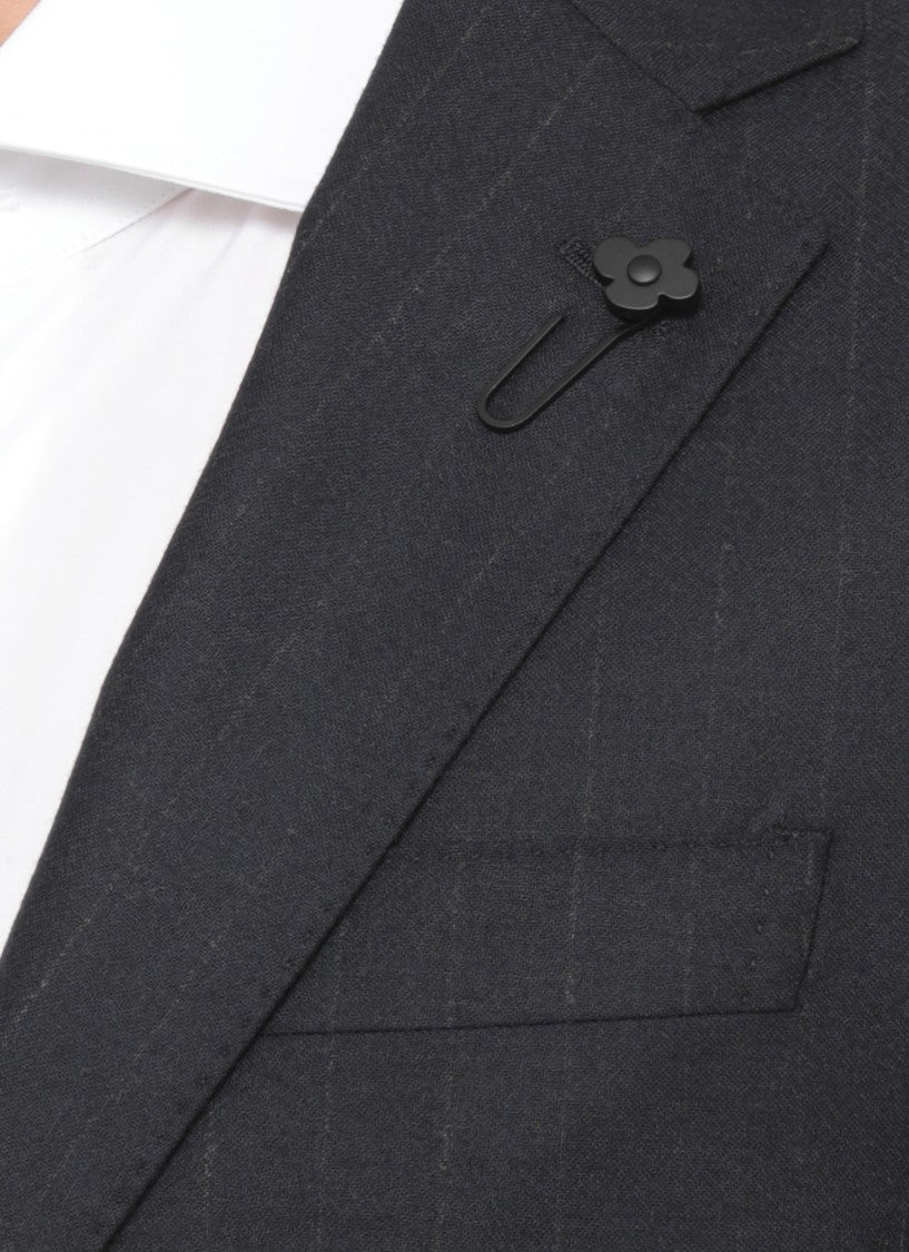 Lardini Blue Pinstriped Tailored Wool Suit