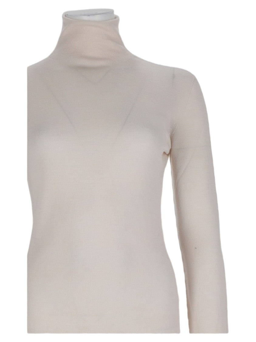 Nude White Slim-Fit Wool Sweater