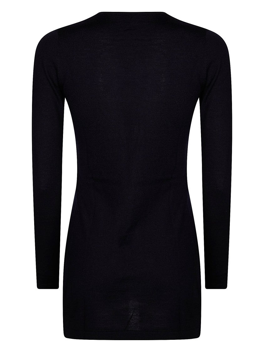 Diesel Long-Sleeved Black Top With Unique Front Closure
