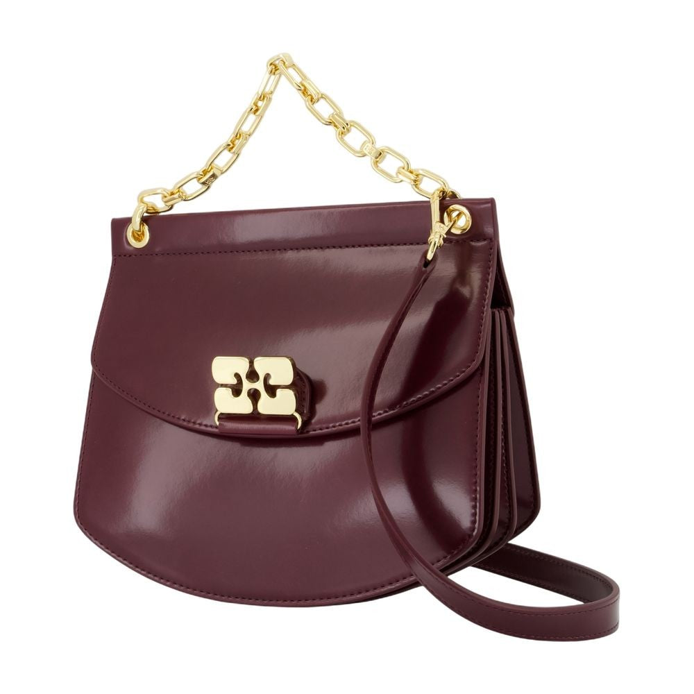 Ganni Apo G Small Wallet On Chain - Synthetic - Burgundy