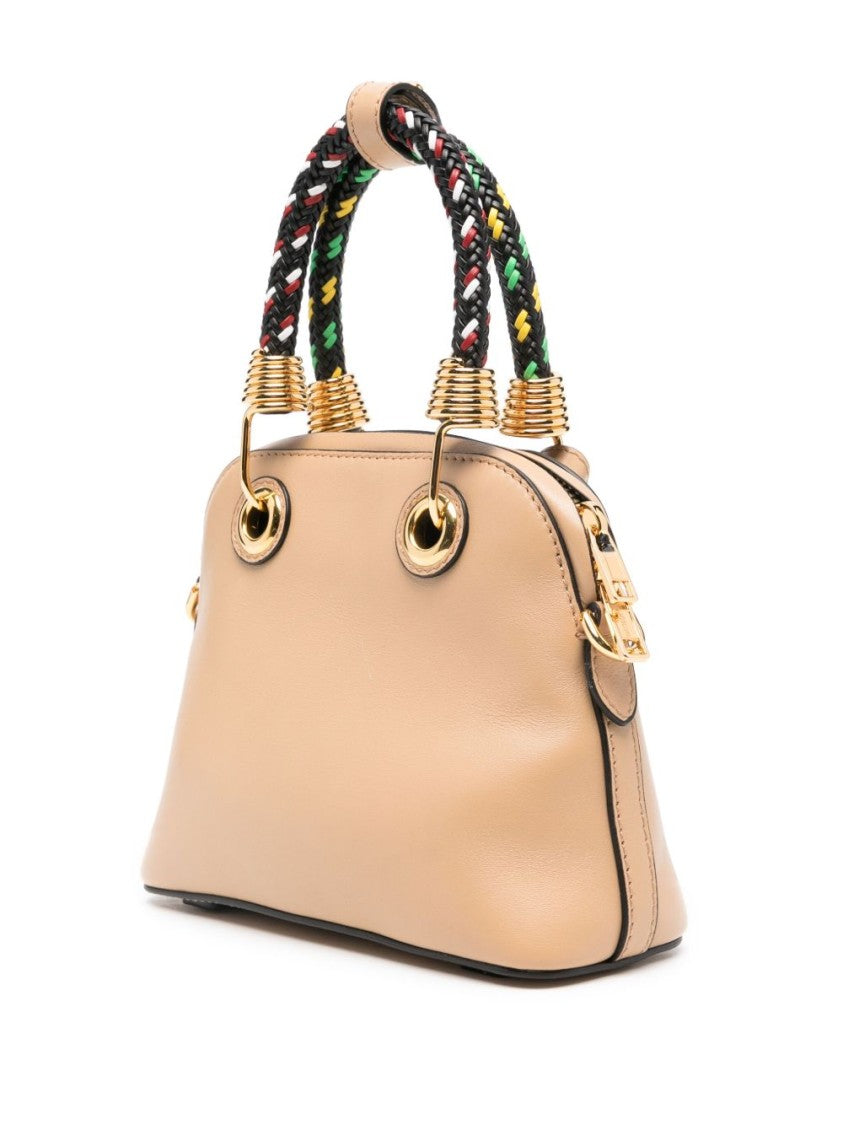Moschino Sand Beige Structured Gold Hardware Bag