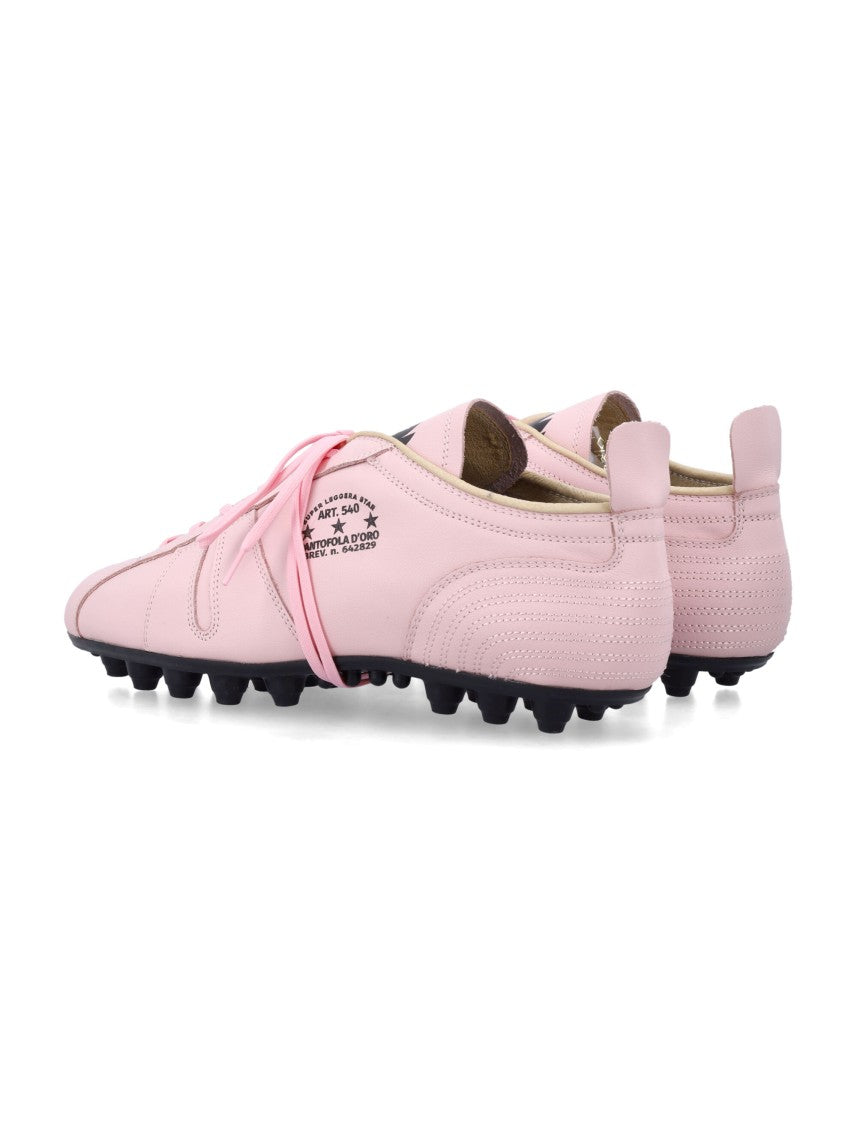 Pantofola D'oro 540 Football Inspired Pink Leather Sneakers