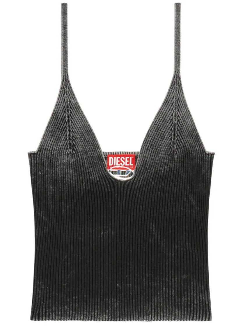 Diesel Knitwear Top With Deep V-Neckline