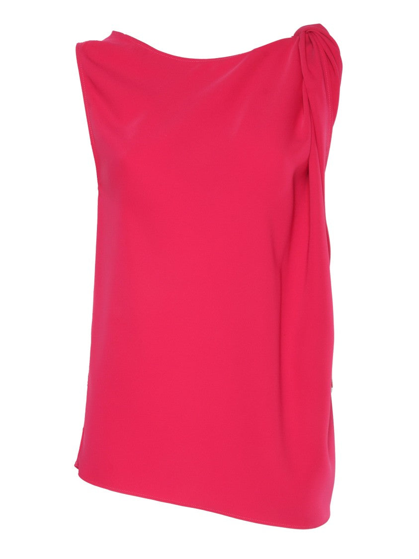 P.A.R.O.S.H. One-Shoulder Draped Top With Silhouette