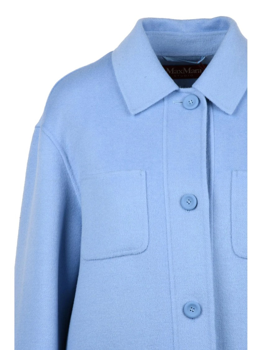 Max Mara Light Blue Virgin Wool-Blend Jacket
