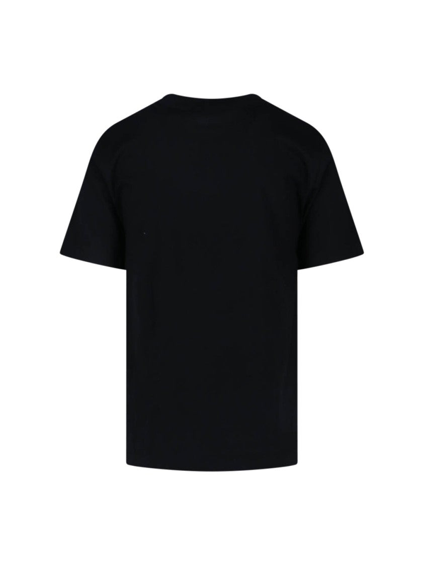 Burberry Logo T-Shirt In Black Cotton, Crew Neck