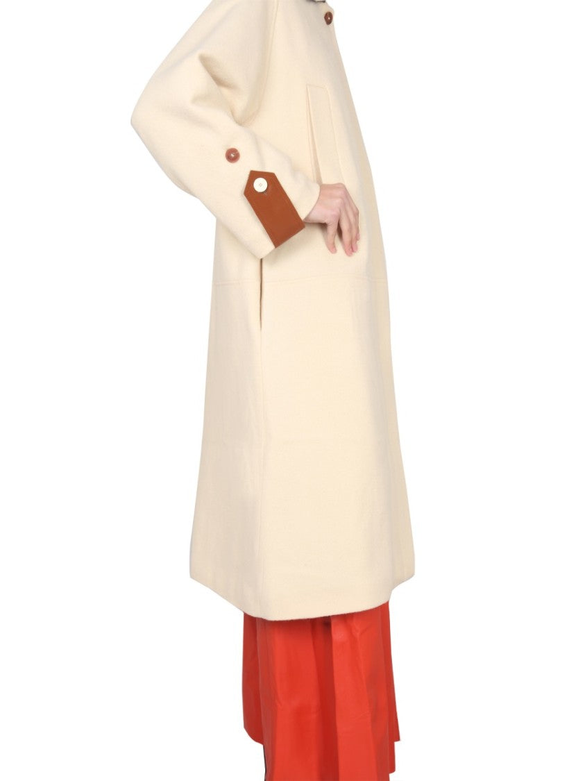 Alysi Short Straight-Silhouette Coat With Classic Collar
