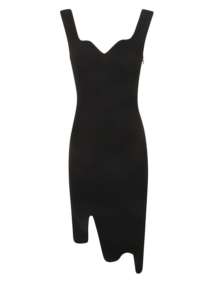 Moschino Asymmetrical Hemline Black Dress