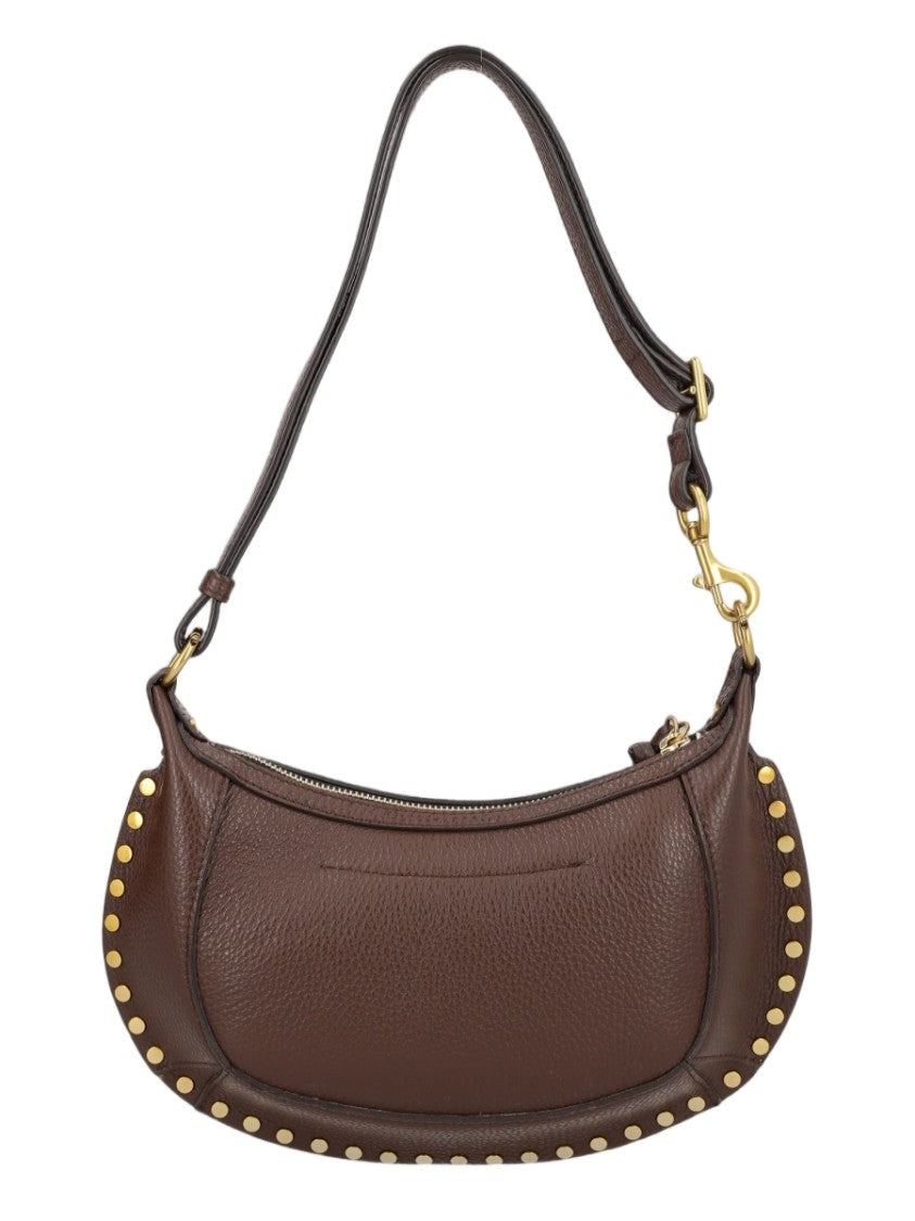 Isabel Marant Brown Metallic Studded Cow Leather Shoulder Bag