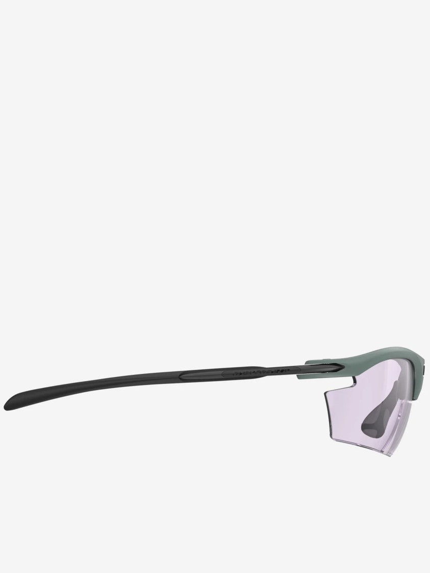 Rudy Project Matte Green Semi-Rimless Sunglasses With Ergonomic Design