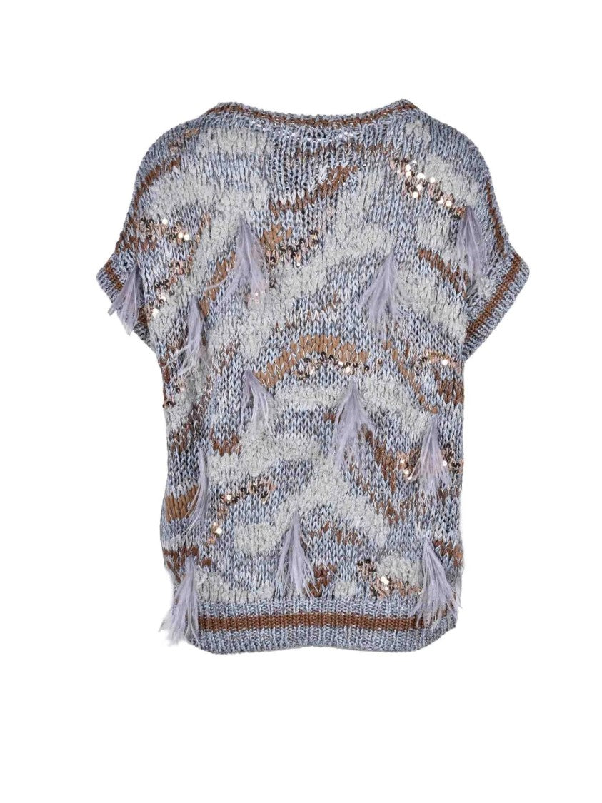 Brunello Cucinelli Grey Lurex Knitwear