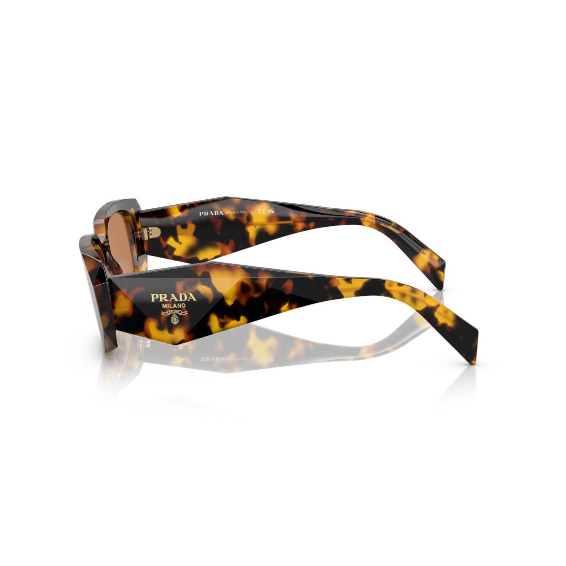 Prada 0Pr 17Ws Geometric Rectangular Tortoiseshell Sunglasses