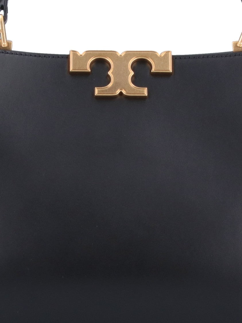 Tory Burch "Eleonor" Large Shoulder Bag In Black Leather