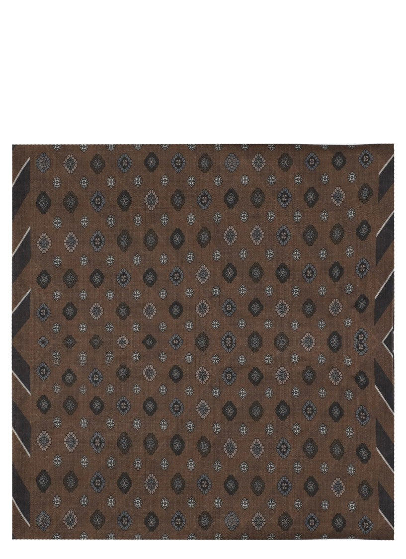 Altea Brown Wool Geometric Scarf