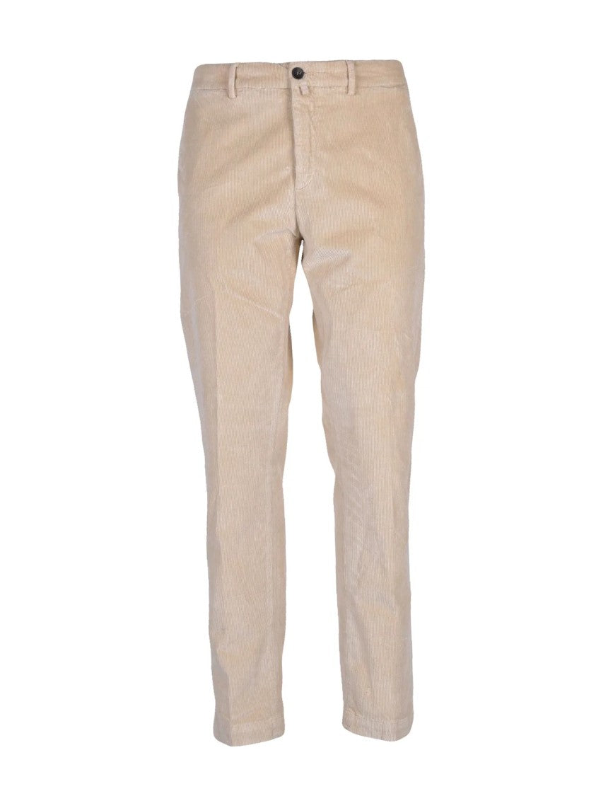 Siviglia Refined White Slim Fit Chino Trousers With Tapered Silhouette