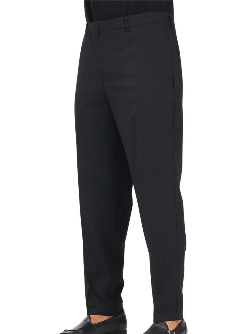 Armani Exchange Black Tailored Wool-Blend Formal Pants