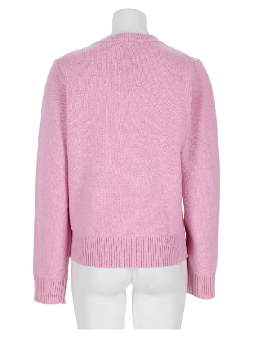 Ganni Playful Knit Sweater With Ribbed Detailing And Crab Graphic