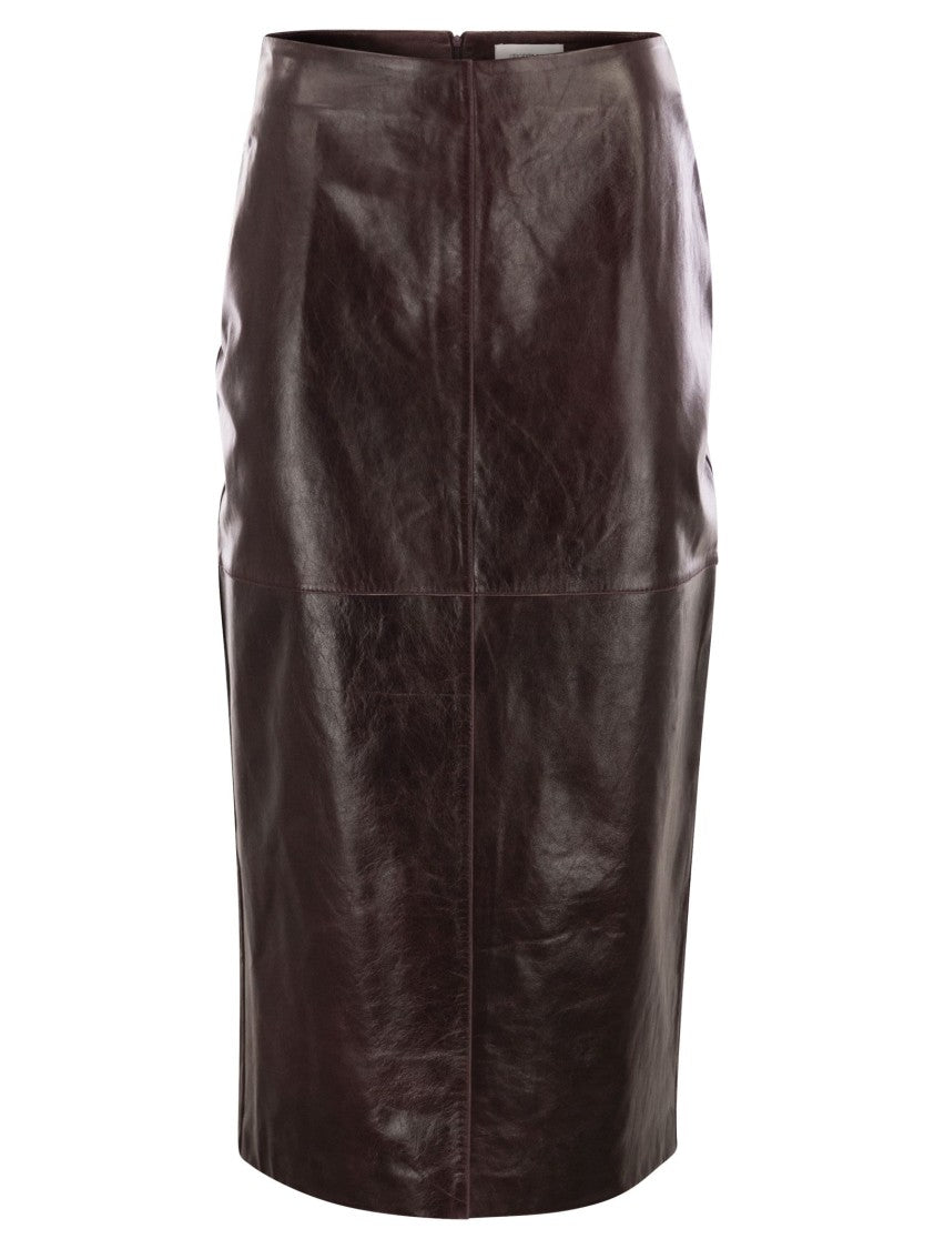 Sportmax Afa - Leather Midi Skirt