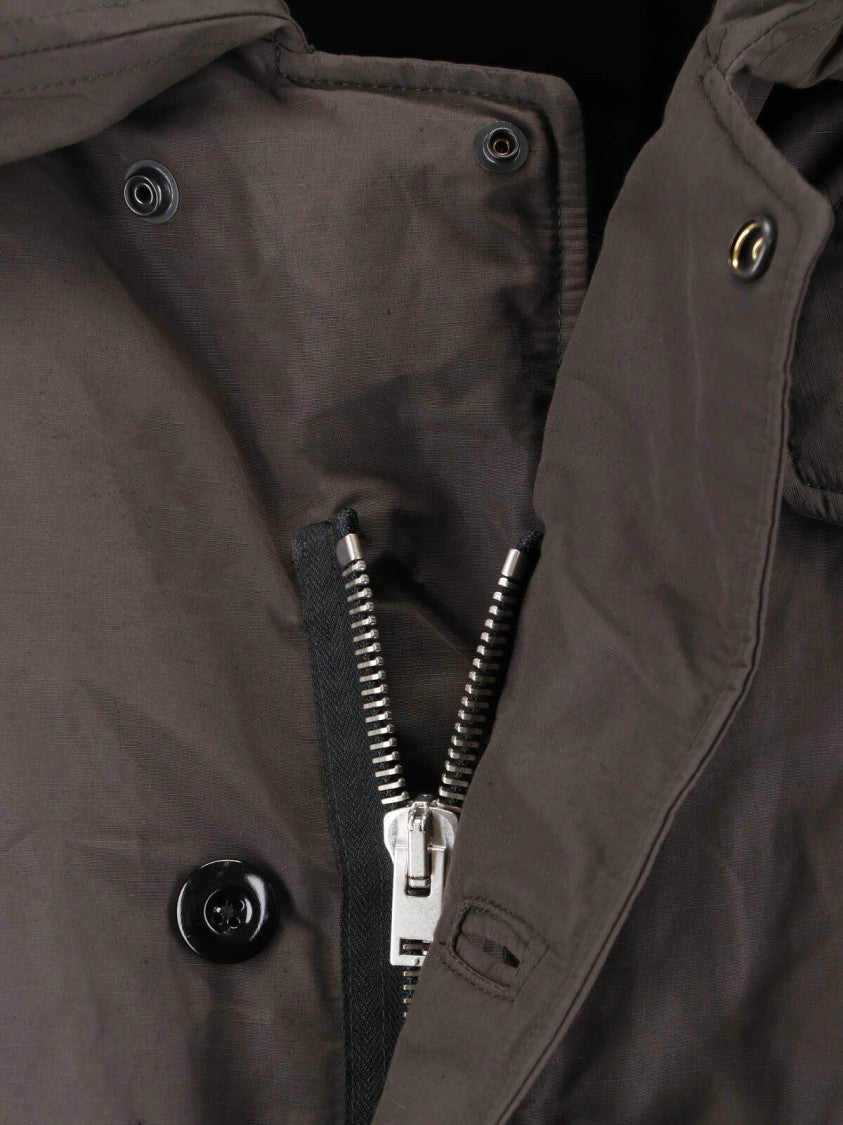 Lemaire Brown High Collar Oversized Casual Jacket