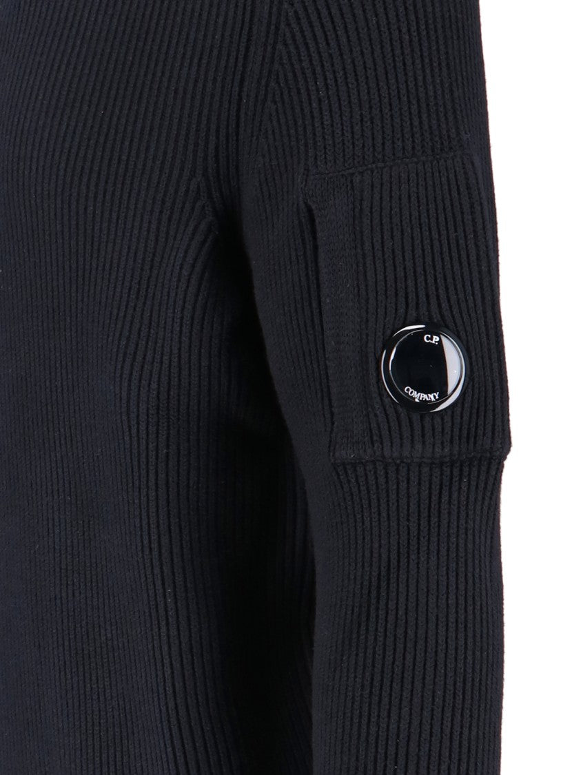 C.P. Company Logo Crewneck Sweater – Black