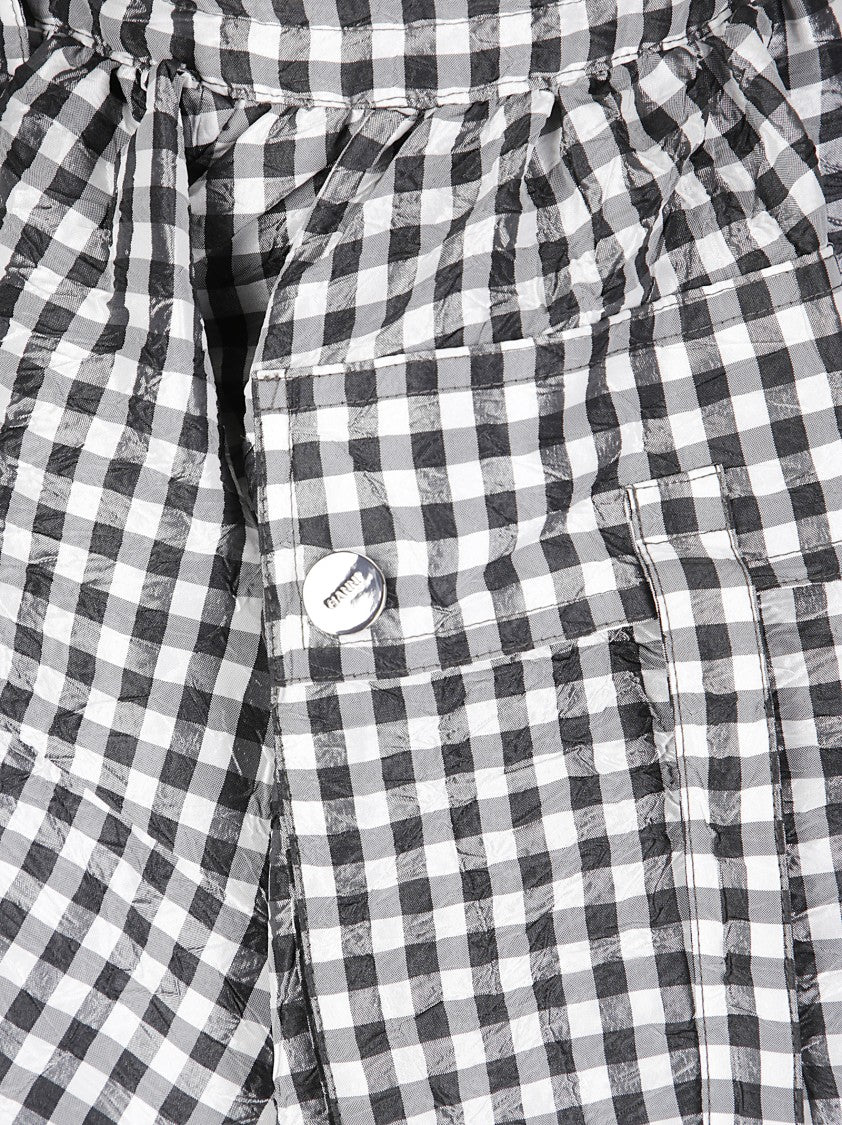 Ganni Crinkled Taffeta Mini Skirt