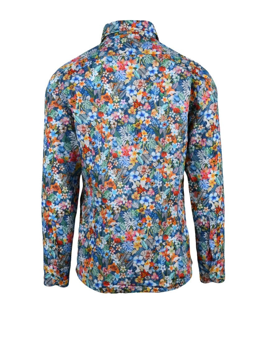 Altemflower Light Blue Cotton Floral Shirt