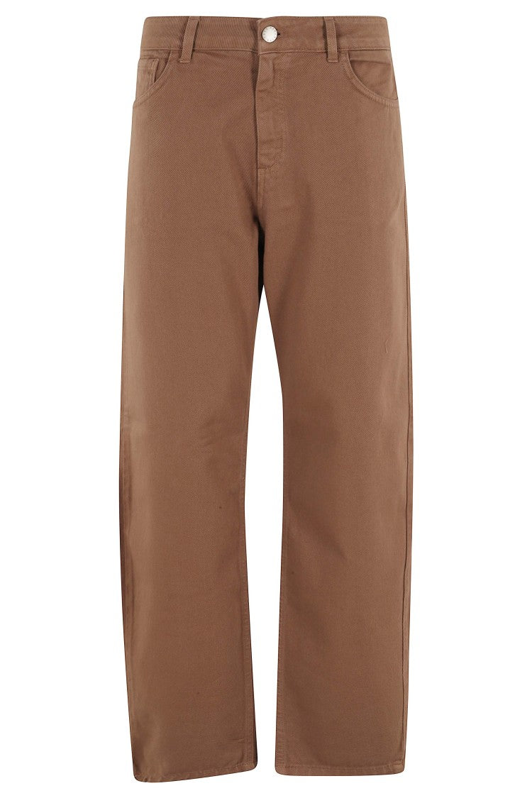 Federica Tosi Brown Balloon Belt-Loops Cotton Jeans