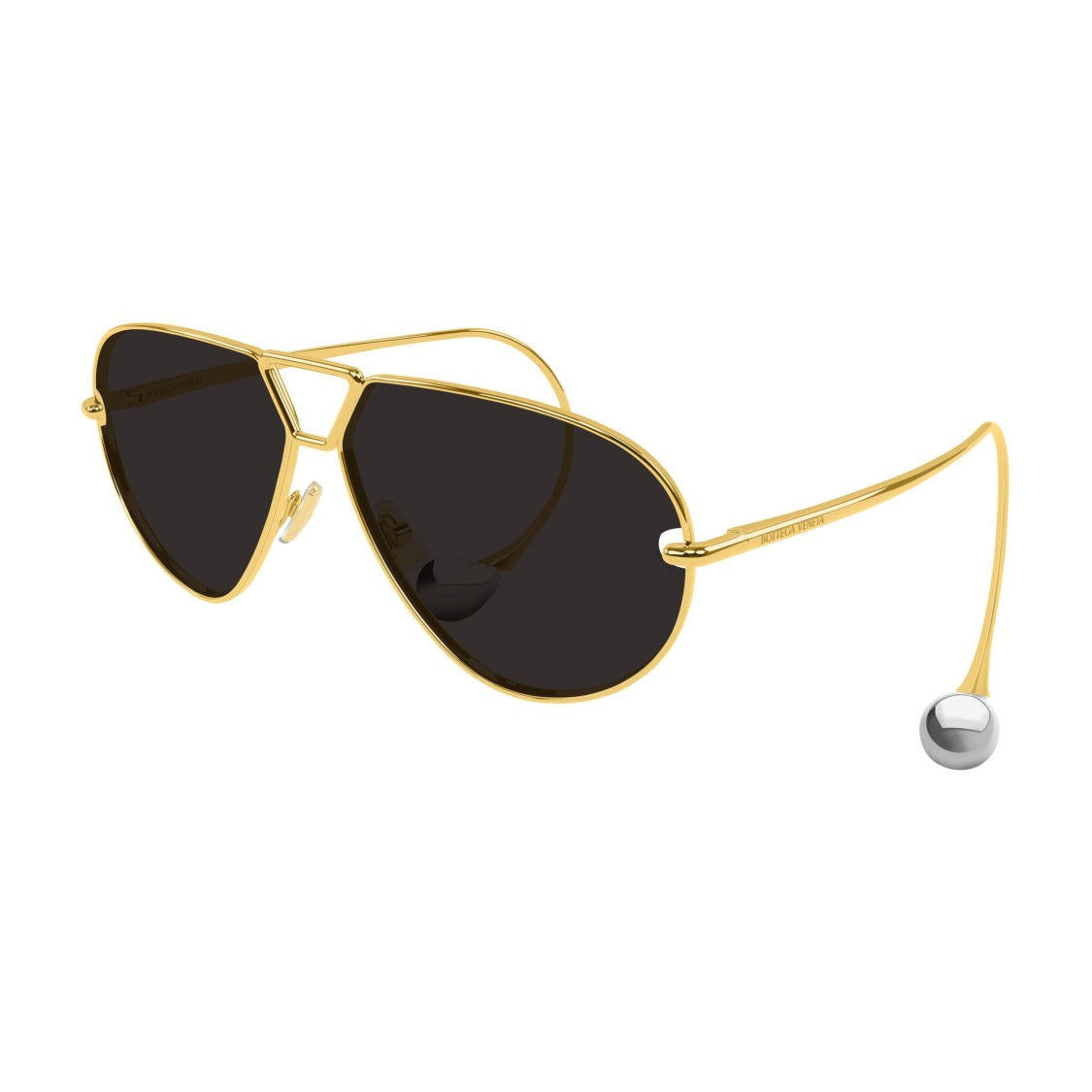 Bottega Veneta Bv1437s Aviator Sunglasses With Gold Metal Frame