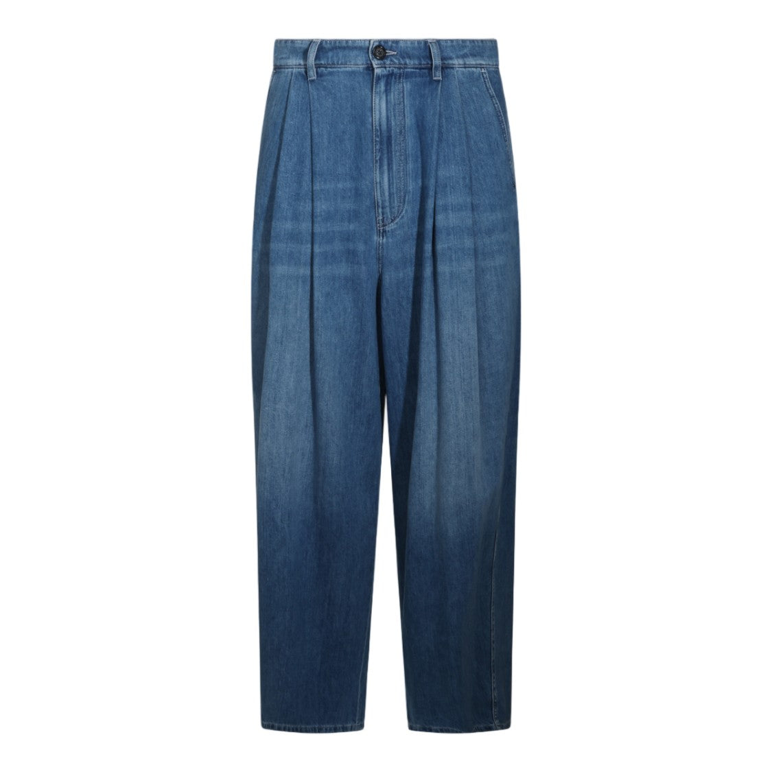 Marni Gradient Wash Front-Pleated Wide-Leg Jeans