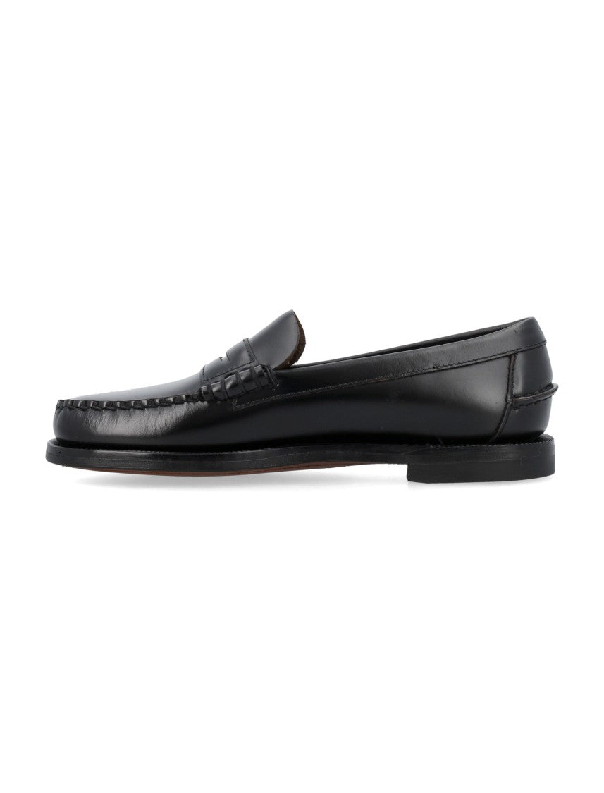 Sebago Black Classic Dan Hand-Stitched Leather Penny Loafer