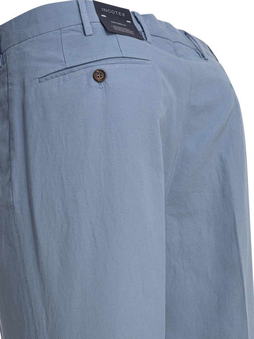 Incotex Light Blue Trousers With Modern Fit