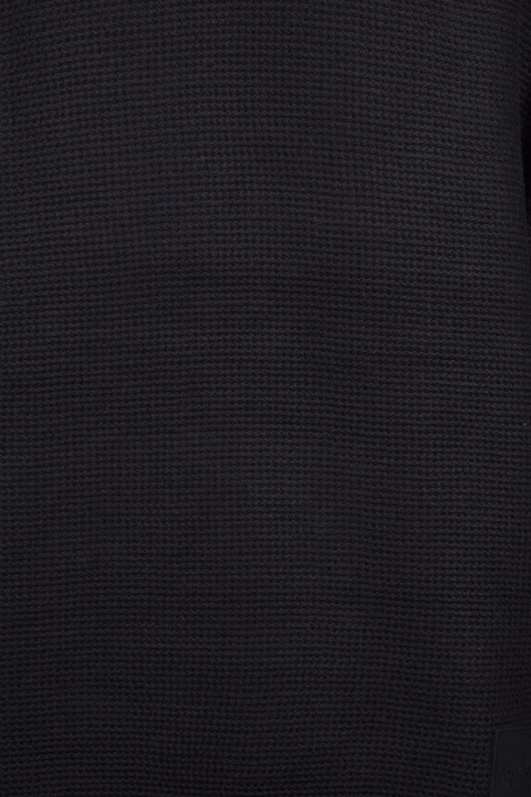 Calvin Klein Jeans Black Textured Knit Hoodie