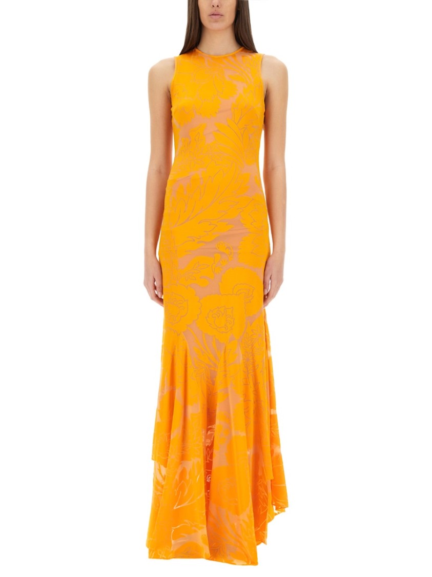 Etro Dévoré Stretch Jersey Dress With Cut-Out