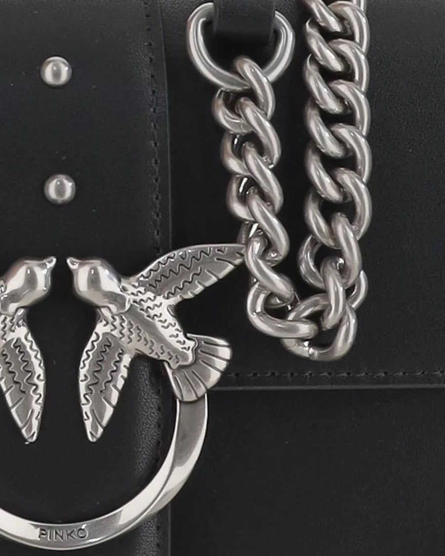 Pinko Black/Old Silver Mini Love Bag Shoulder Bag
