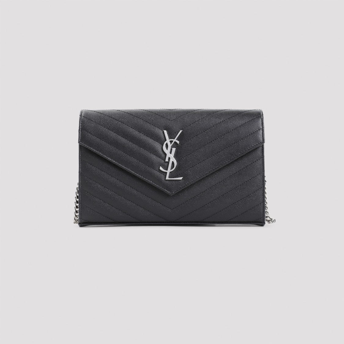 Saint Laurent Chevron Quilted Matelassé Leather Wallet