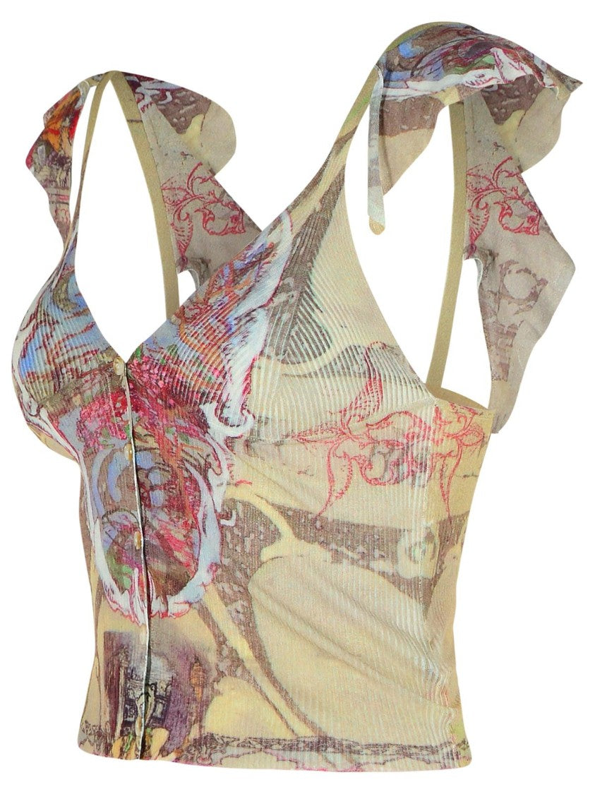 Diesel Fiore' Multicolor Cotton Blend Top