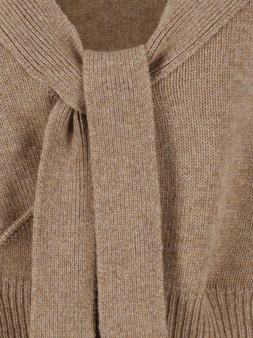 Ermanno Scervino Brown Wrap Cashmere Cardigan