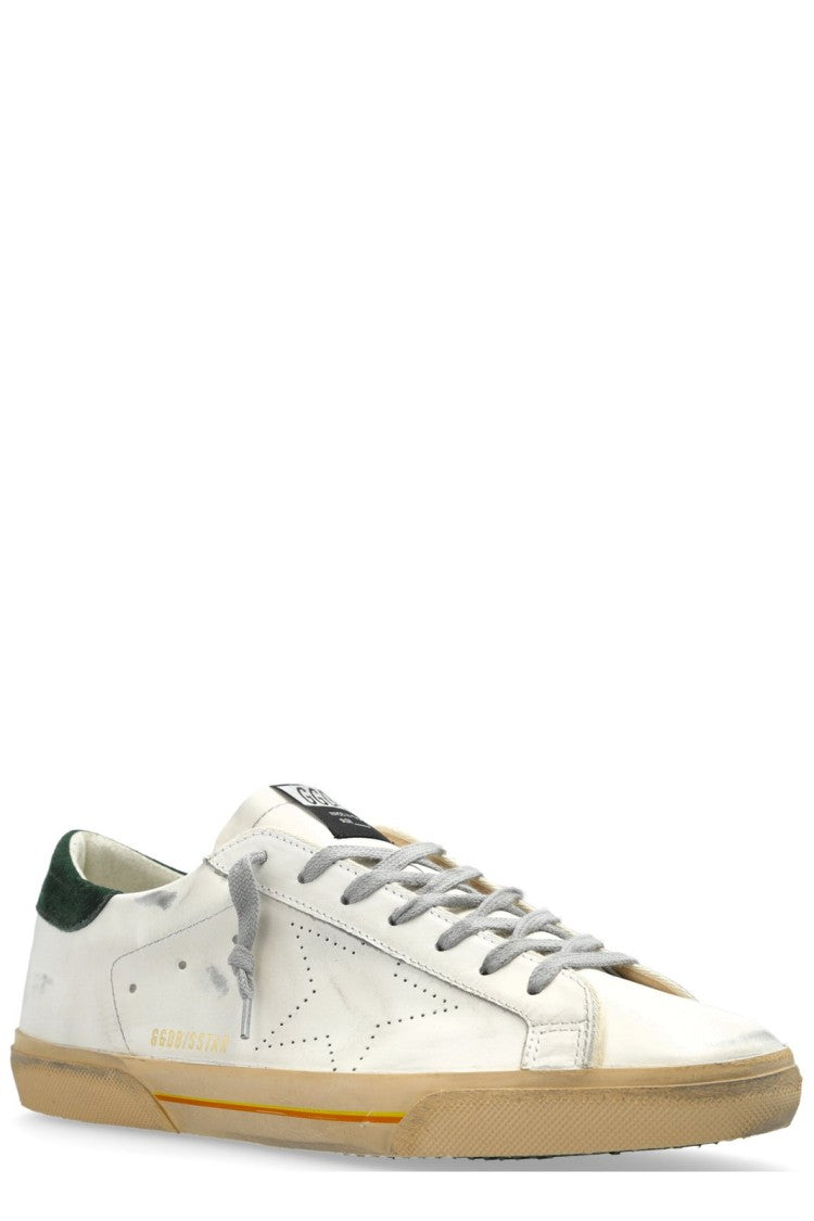 Golden Goose White Leather Sneakers With Journey Print And Perforated Design